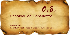 Oreskovics Benedetta névjegykártya